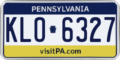 PA license plate KLO6327