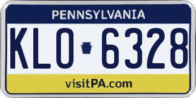 PA license plate KLO6328