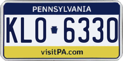 PA license plate KLO6330