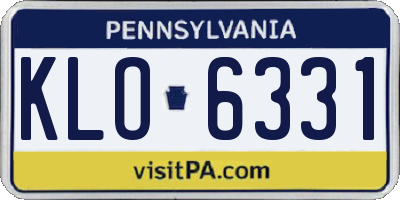 PA license plate KLO6331