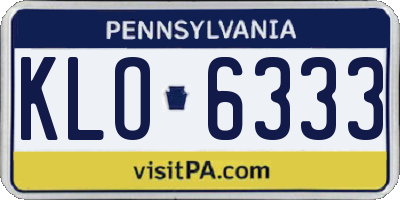 PA license plate KLO6333