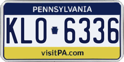 PA license plate KLO6336
