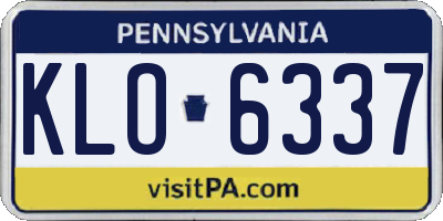 PA license plate KLO6337
