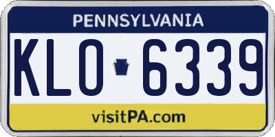 PA license plate KLO6339