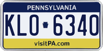 PA license plate KLO6340