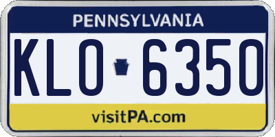 PA license plate KLO6350