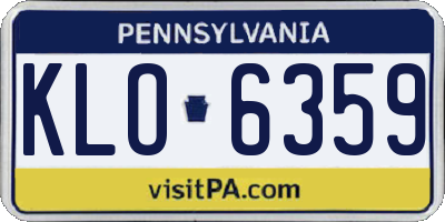 PA license plate KLO6359