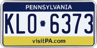 PA license plate KLO6373