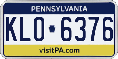 PA license plate KLO6376