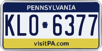 PA license plate KLO6377