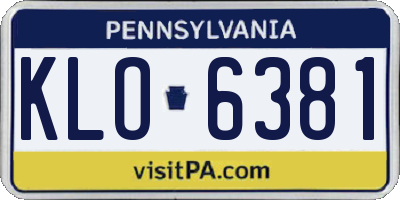 PA license plate KLO6381