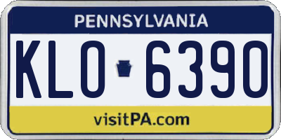 PA license plate KLO6390
