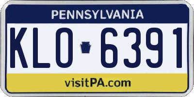 PA license plate KLO6391