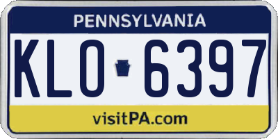 PA license plate KLO6397