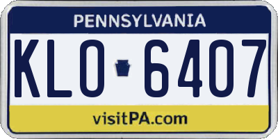 PA license plate KLO6407