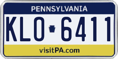 PA license plate KLO6411
