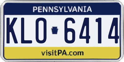 PA license plate KLO6414
