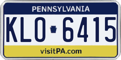 PA license plate KLO6415