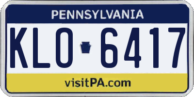 PA license plate KLO6417