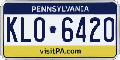 PA license plate KLO6420