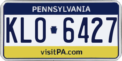 PA license plate KLO6427