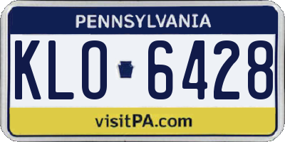 PA license plate KLO6428
