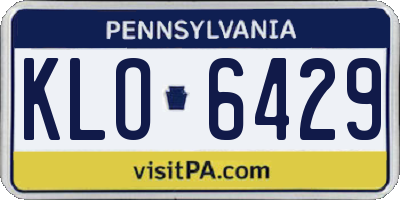 PA license plate KLO6429