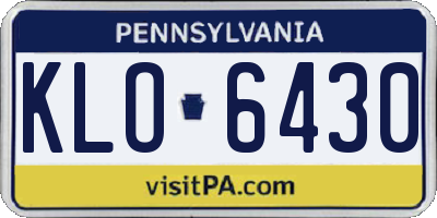 PA license plate KLO6430