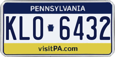 PA license plate KLO6432