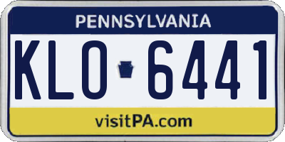 PA license plate KLO6441