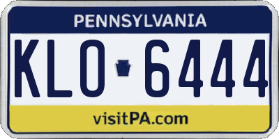 PA license plate KLO6444