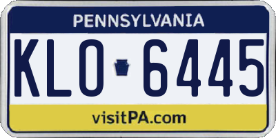 PA license plate KLO6445