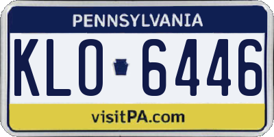 PA license plate KLO6446