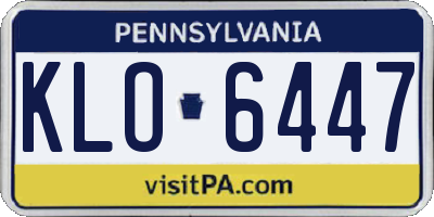 PA license plate KLO6447