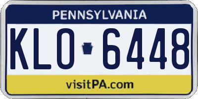 PA license plate KLO6448