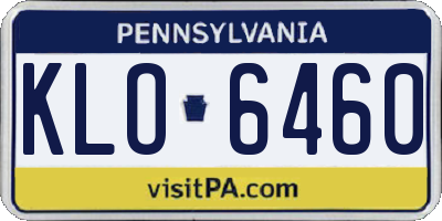 PA license plate KLO6460