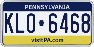 PA license plate KLO6468