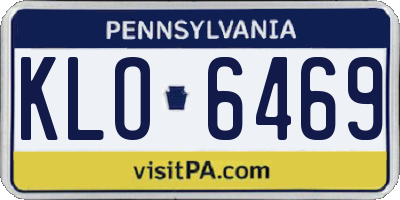 PA license plate KLO6469