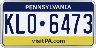 PA license plate KLO6473