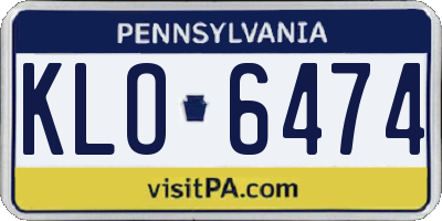 PA license plate KLO6474