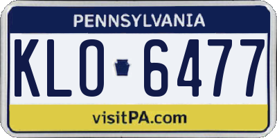 PA license plate KLO6477