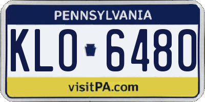 PA license plate KLO6480
