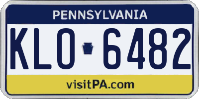 PA license plate KLO6482