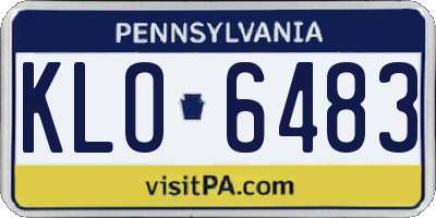 PA license plate KLO6483