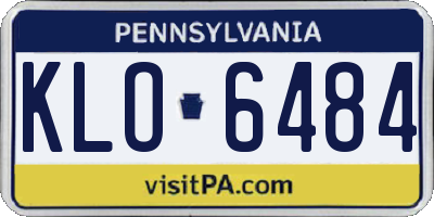 PA license plate KLO6484