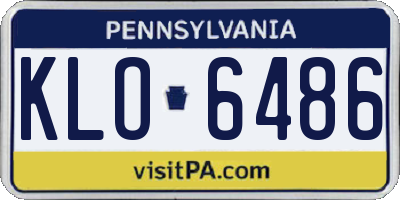 PA license plate KLO6486