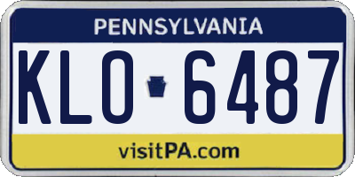 PA license plate KLO6487