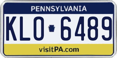 PA license plate KLO6489