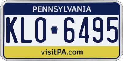 PA license plate KLO6495