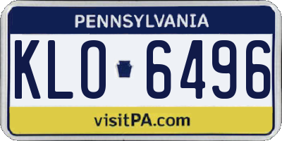 PA license plate KLO6496